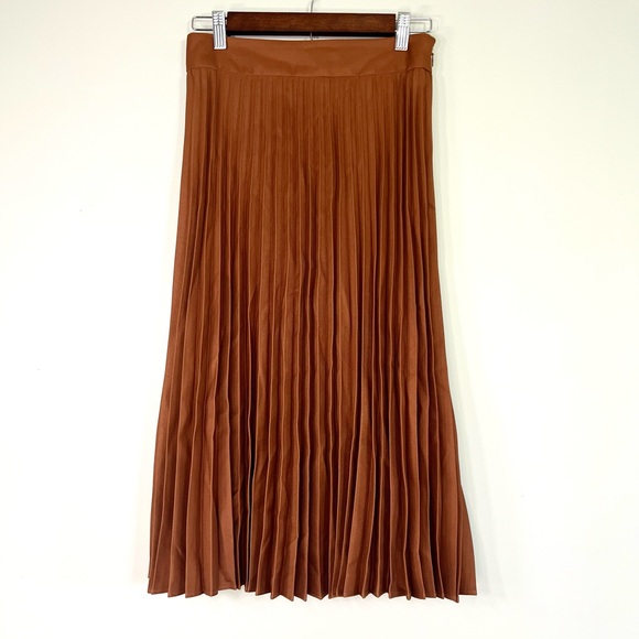 Sezane Dresses & Skirts - Sezane Elegant Brown Pleated Dino Skirt size 36 us size 4